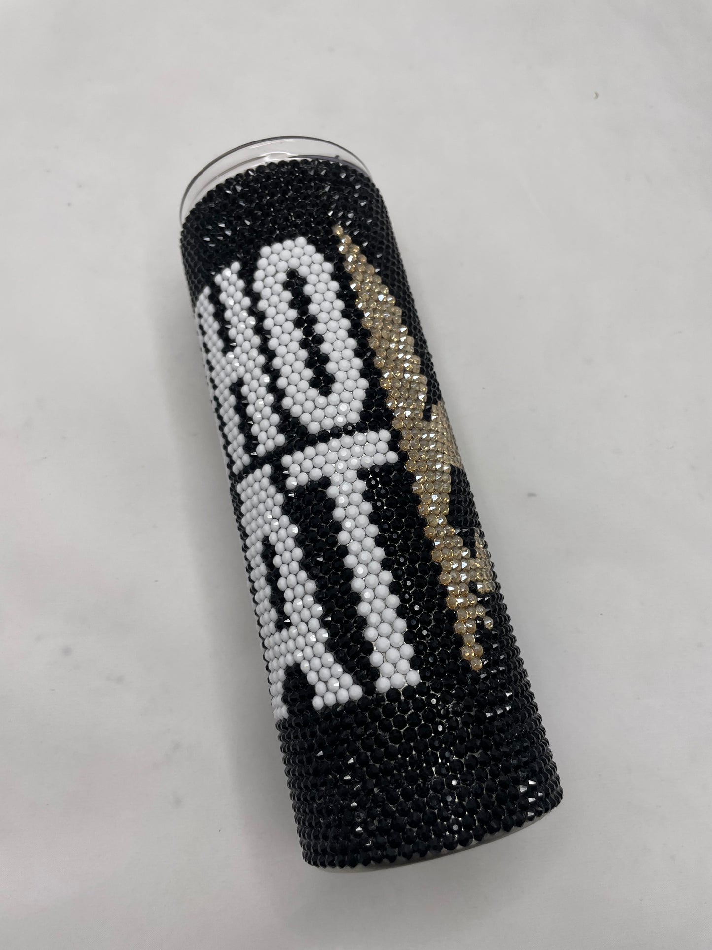 New Orleans Saints Themed Rhinestone Tumbler