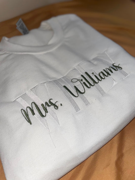 Embroidered Wifey Sweatshirt