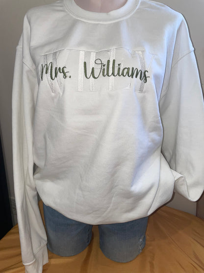Embroidered Wifey Sweatshirt
