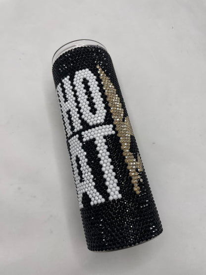 New Orleans Saints Themed Rhinestone Tumbler