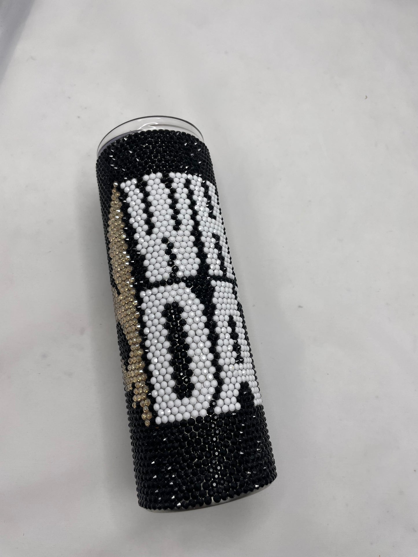 New Orleans Saints Themed Rhinestone Tumbler