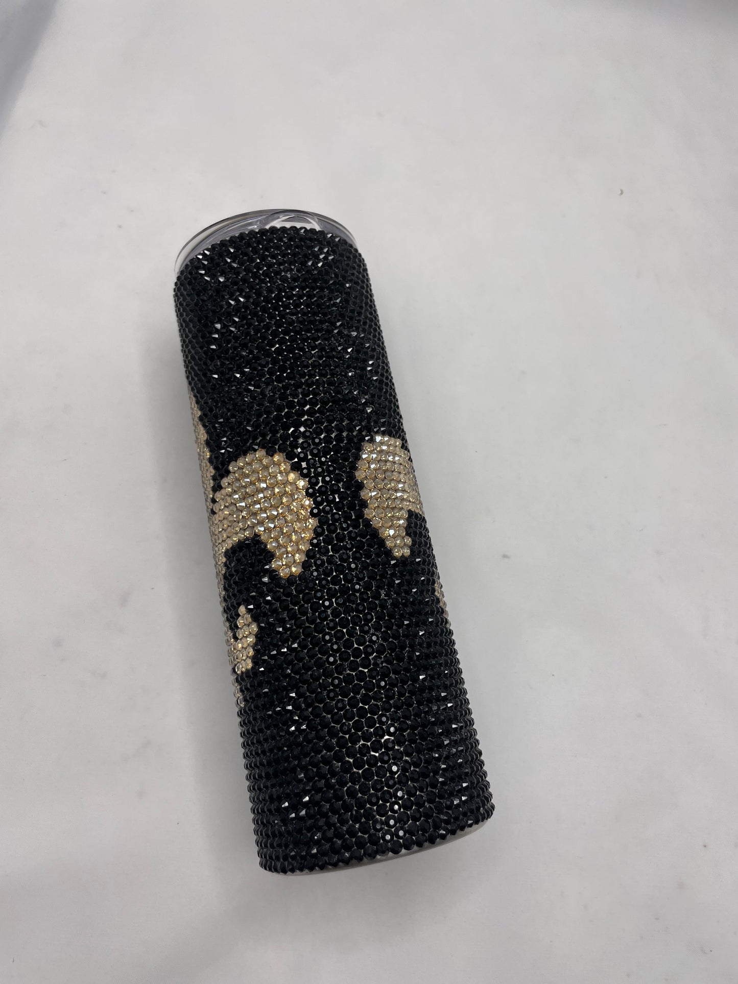 New Orleans Saints Themed Rhinestone Tumbler
