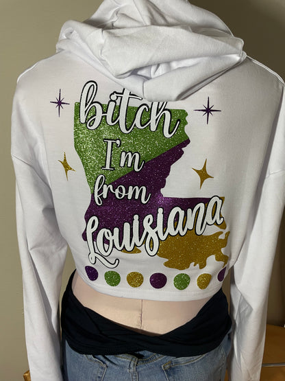 Mardi Gras Glitter Bra & Hoodie Set
