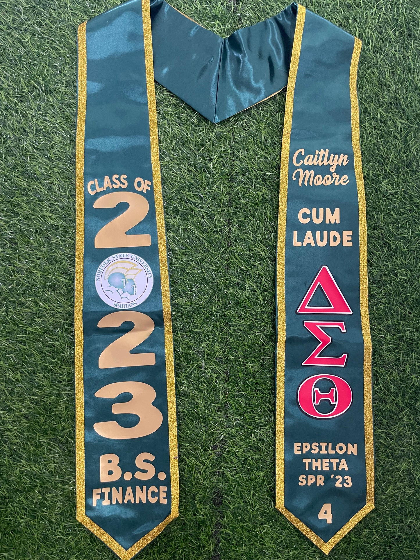 Custom Graduation Stole w/ Glitter Trim
