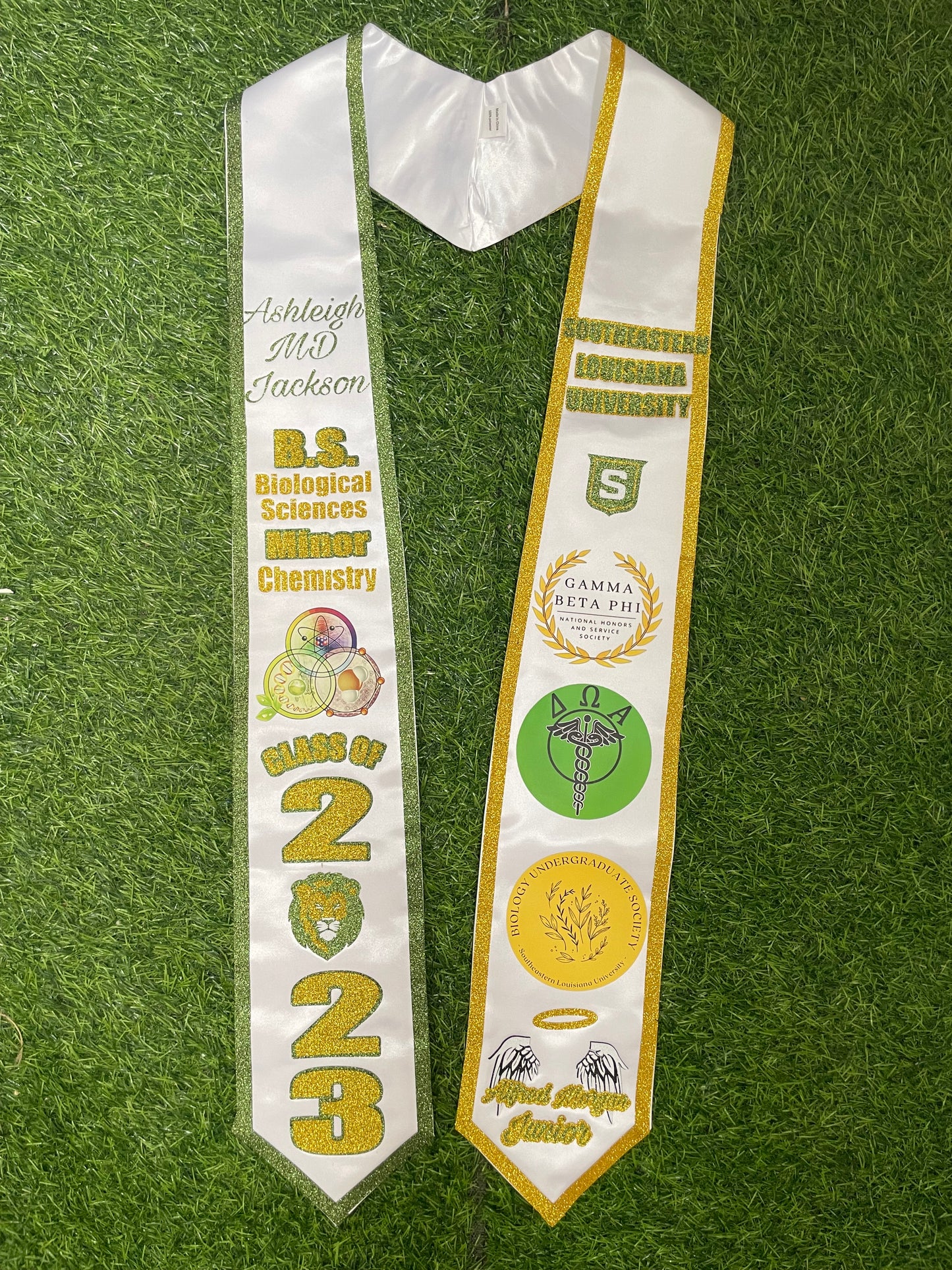 Custom Graduation Stole w/ Glitter Trim