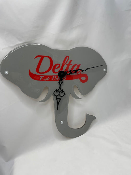 Delta Themed Elephant Clock