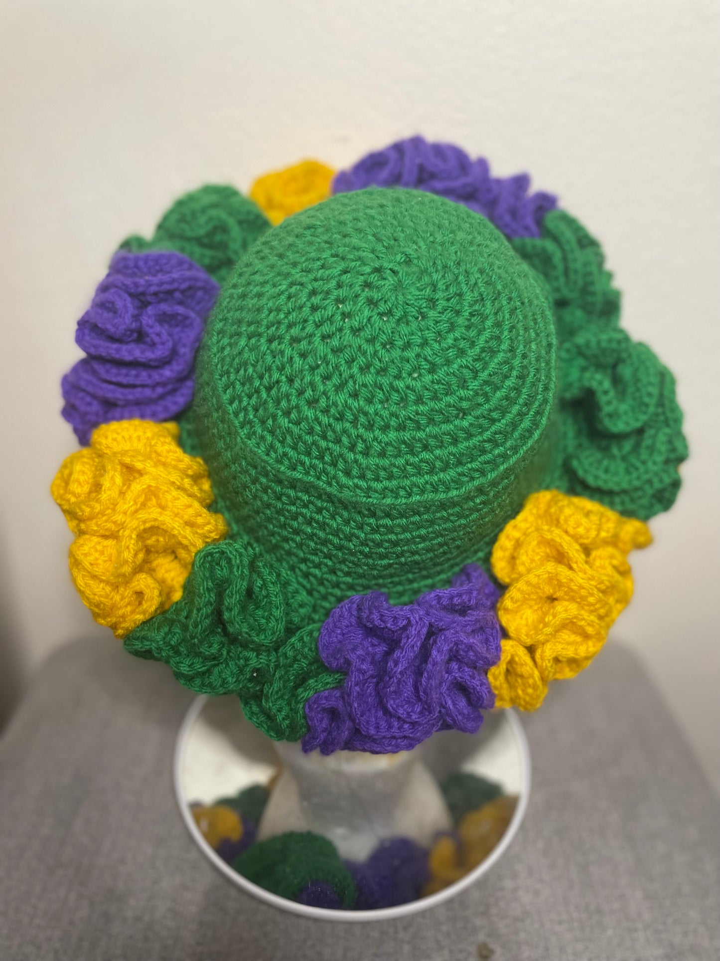 Mardi Gras Crochet Ruffles Hat