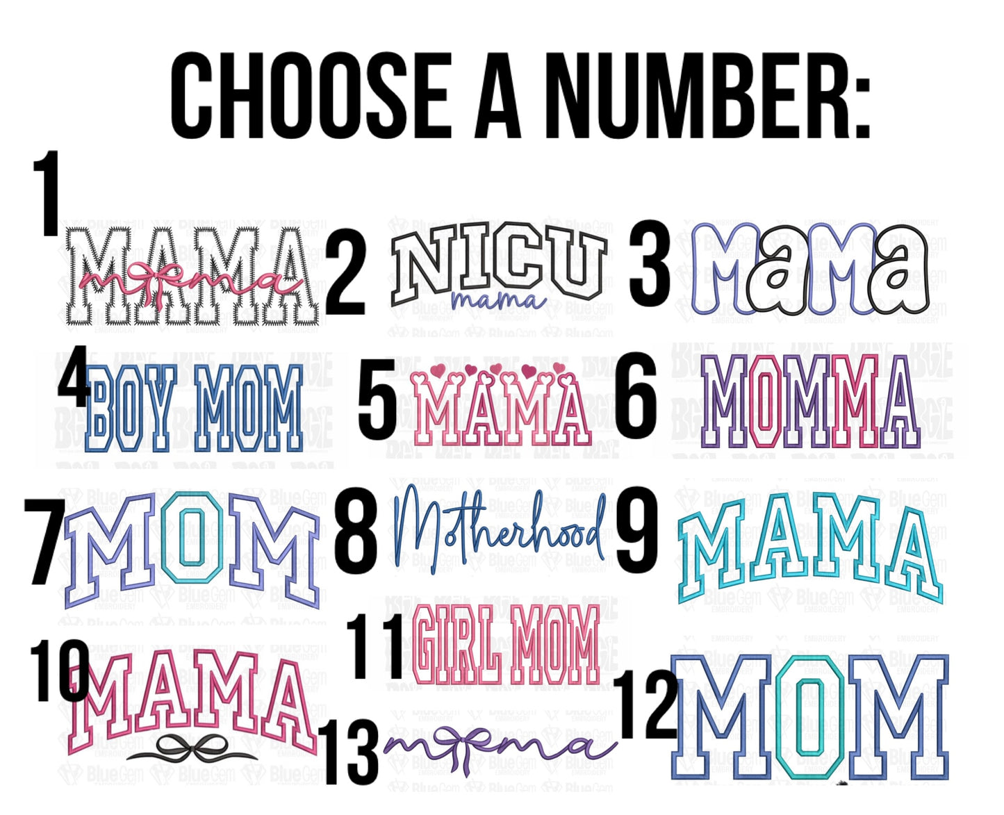 Mothers Day Embroidered Sweatshirts